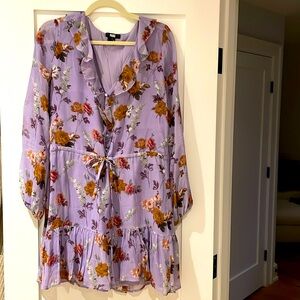 PAIGE denim floral fall dress with front tie